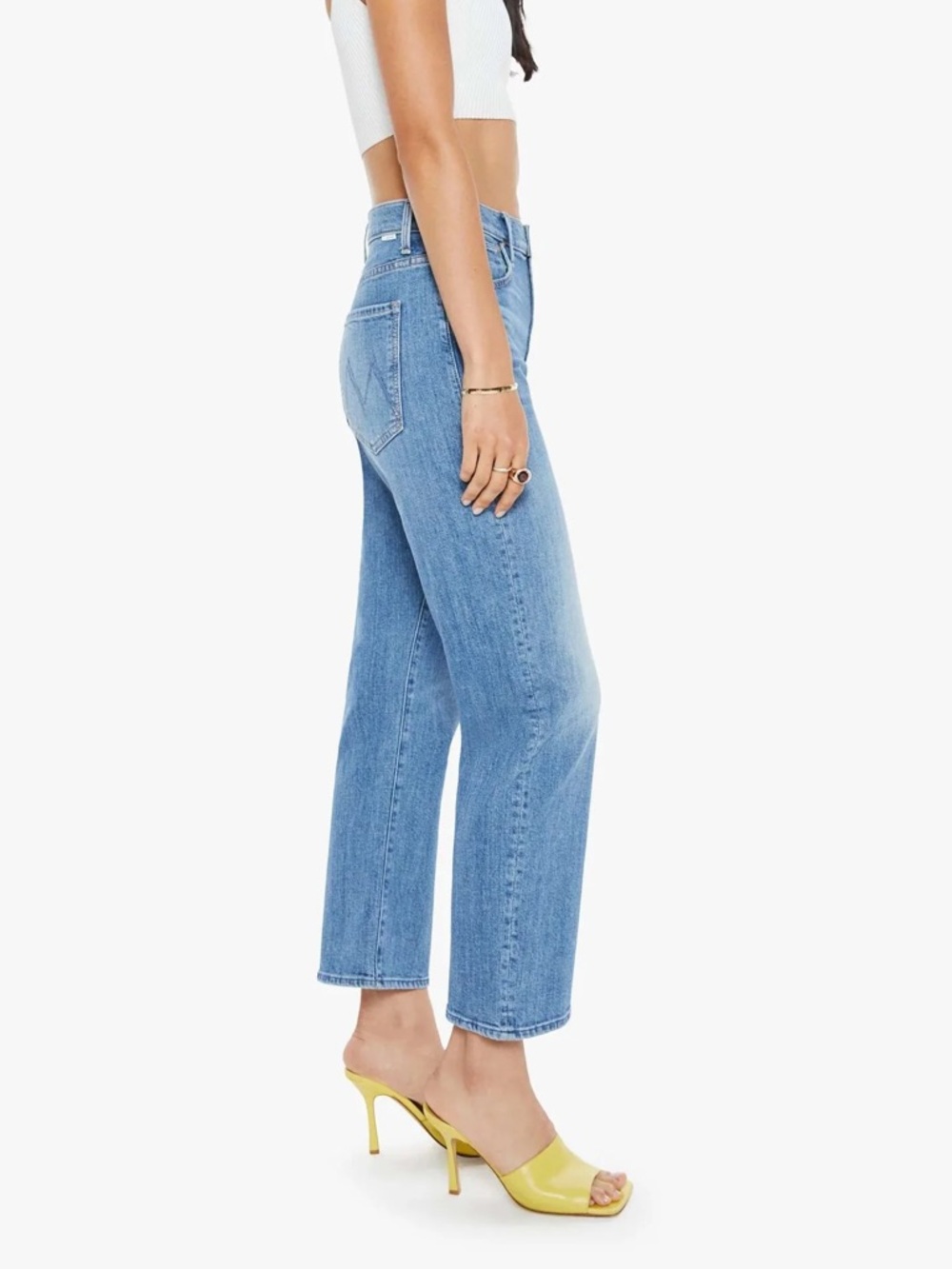 Mother The Ditcher Zip Crop Jeans in Boogie Down